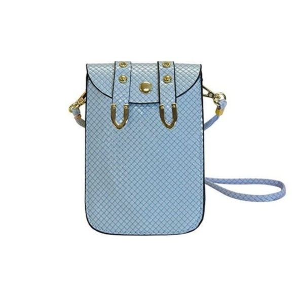 Handbags - Vegan Leather Sky Blue Crossbody Purse